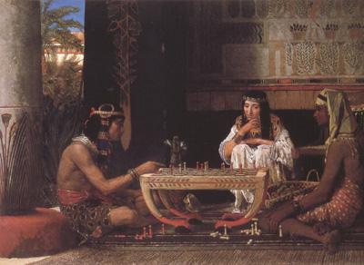 Alma-Tadema, Sir Lawrence Egyptian Chess Players (mk23) oil painting image
